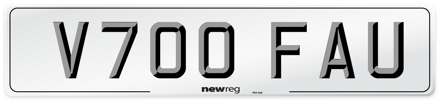 V700 FAU Number Plate from New Reg